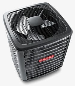 heat pump by Goodman MFG Top view of heat pump