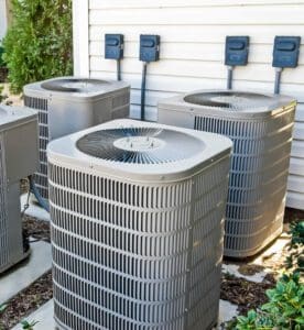 Heat pumps outside of apartments